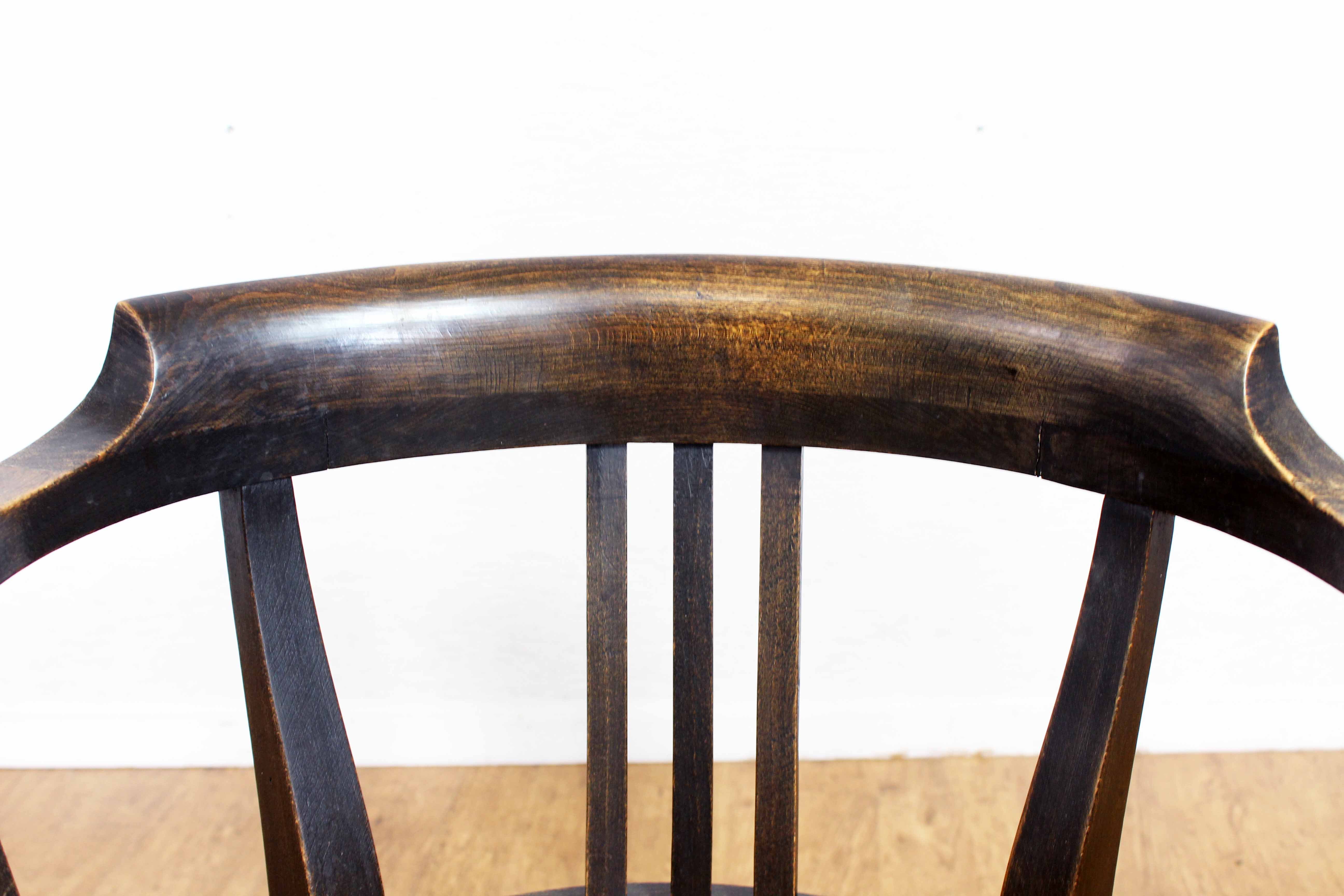 Old chair made of solid wood and caning