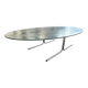 XL vintage glass coffee table with chrome frame