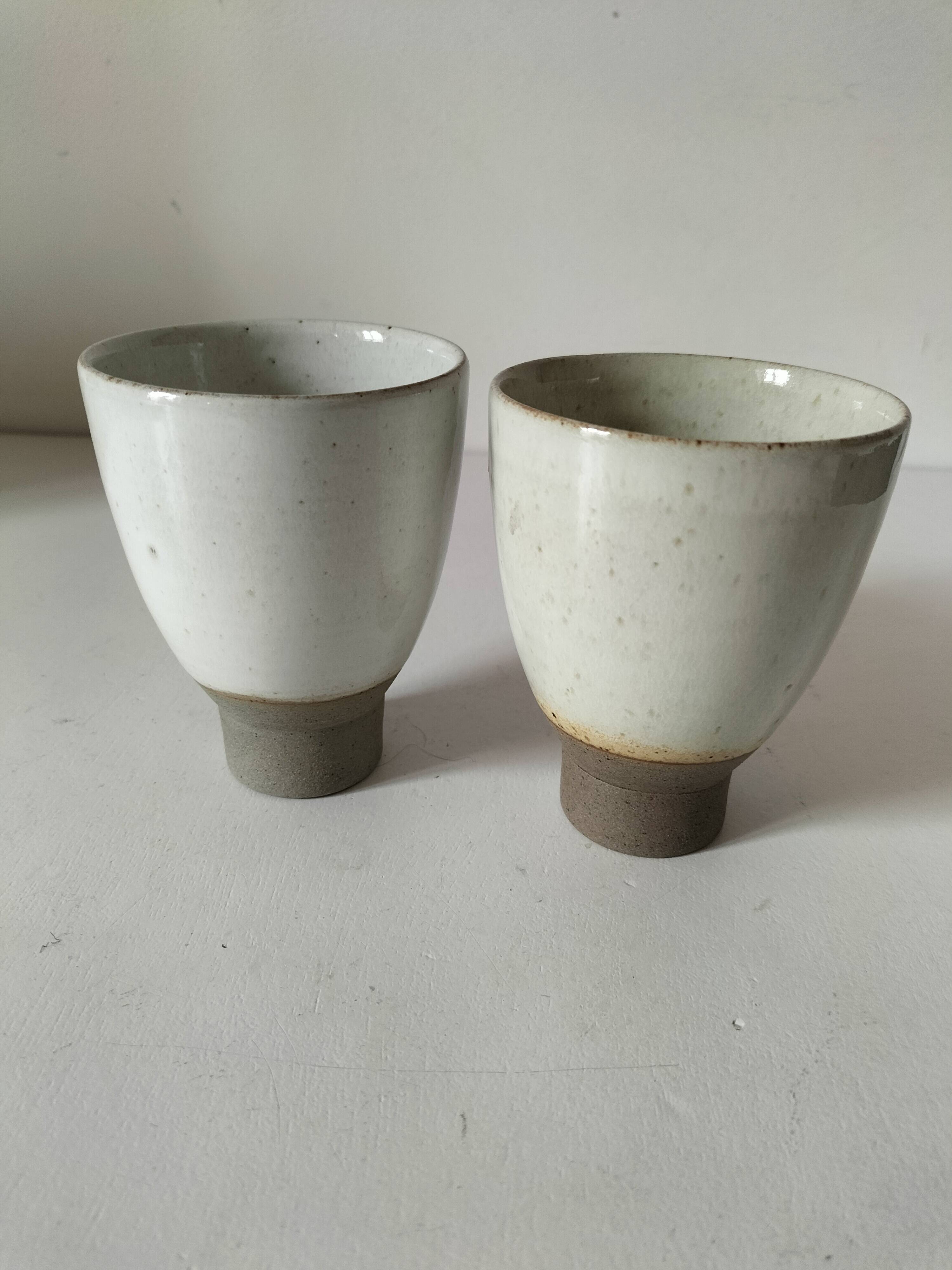 Two goblets on a pedestal Atelier Hurtault Puisaye