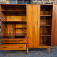 Combined modernist secretary, shelves, closet, wardrobe, vintage, 60s