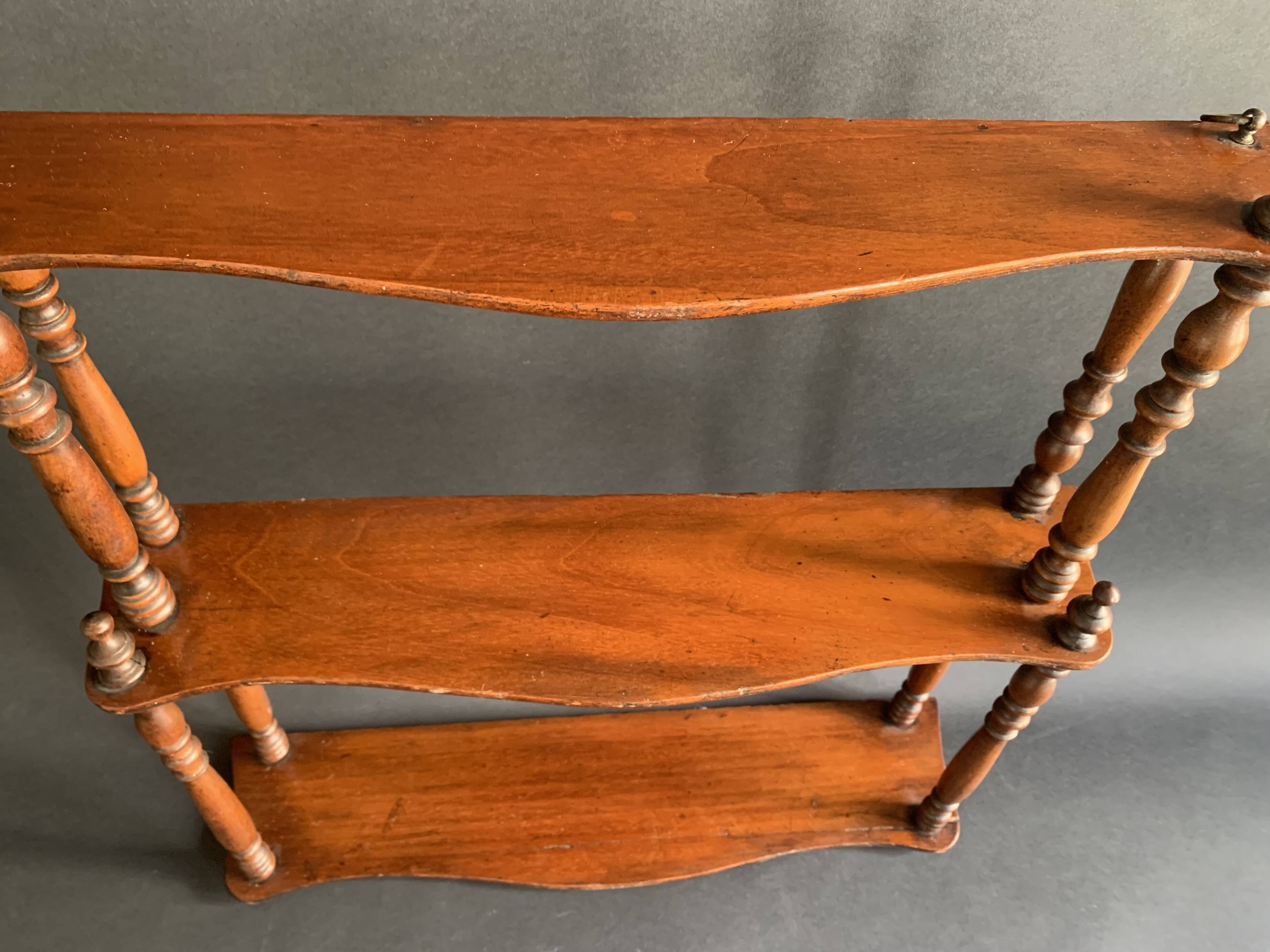 Napoleon III wall shelf in turned wood, 19th century