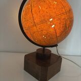 Vintage 1930 globe terrestrial Jacques Adnet world map J. Forest glass wood -