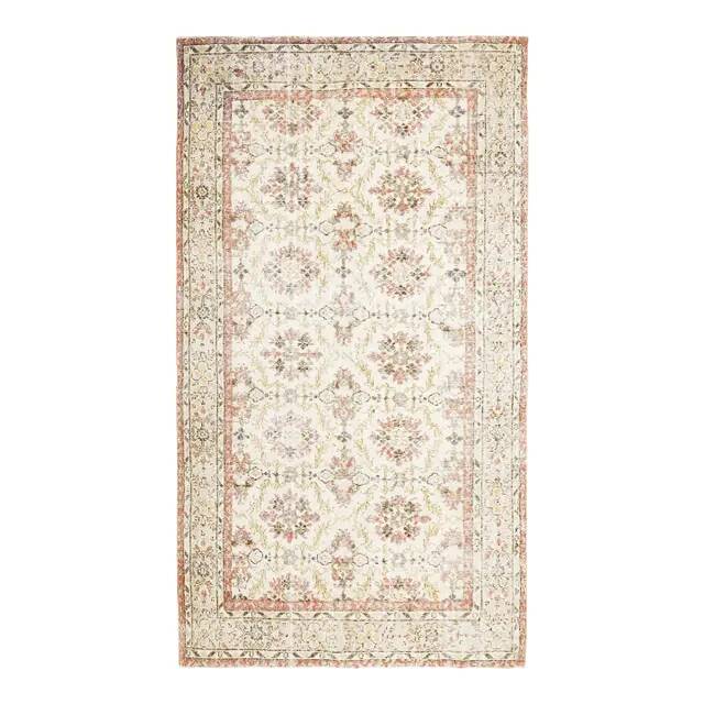 Vintage Turkish Hand-Knotted Wool Cotton Beige Area Rug 169x304