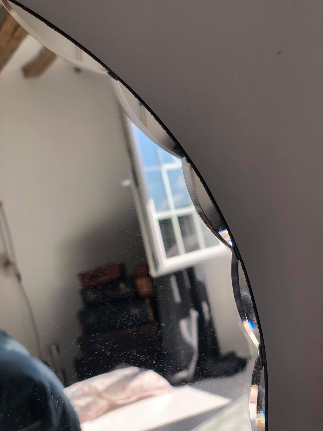 Old chissed oval mirror