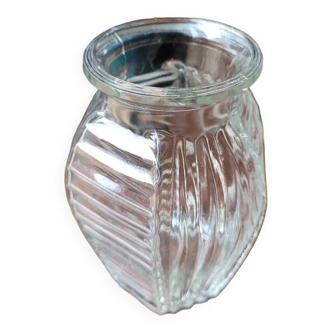 Hexagonal ribbed bulb vase