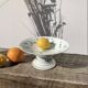 Compotier terre de fer / plat sur pied vintage en faïence