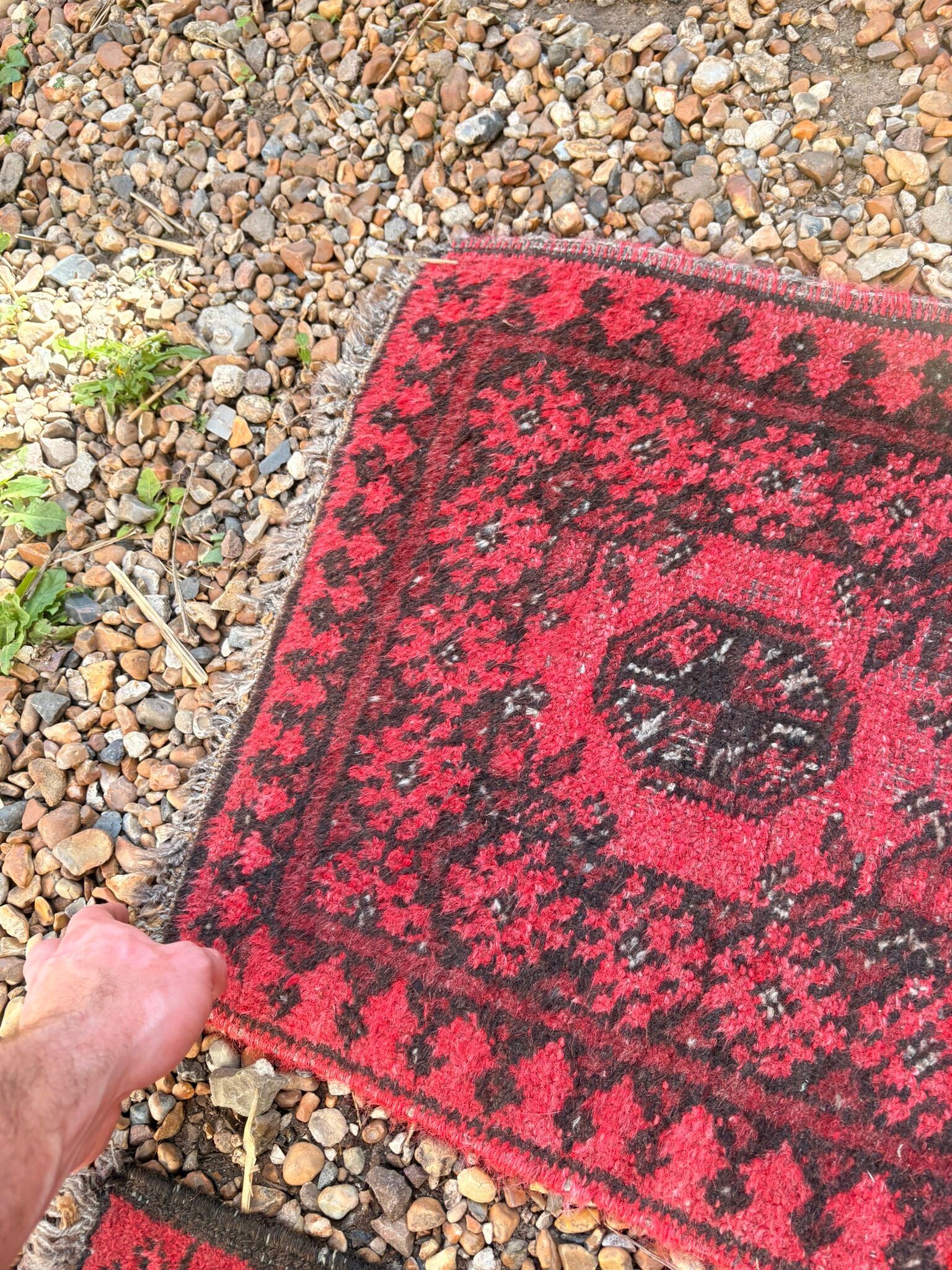 Pair of Antique Balouch Rugs 54x44 Hand-Knotted Wool Cushion Boho Vintage