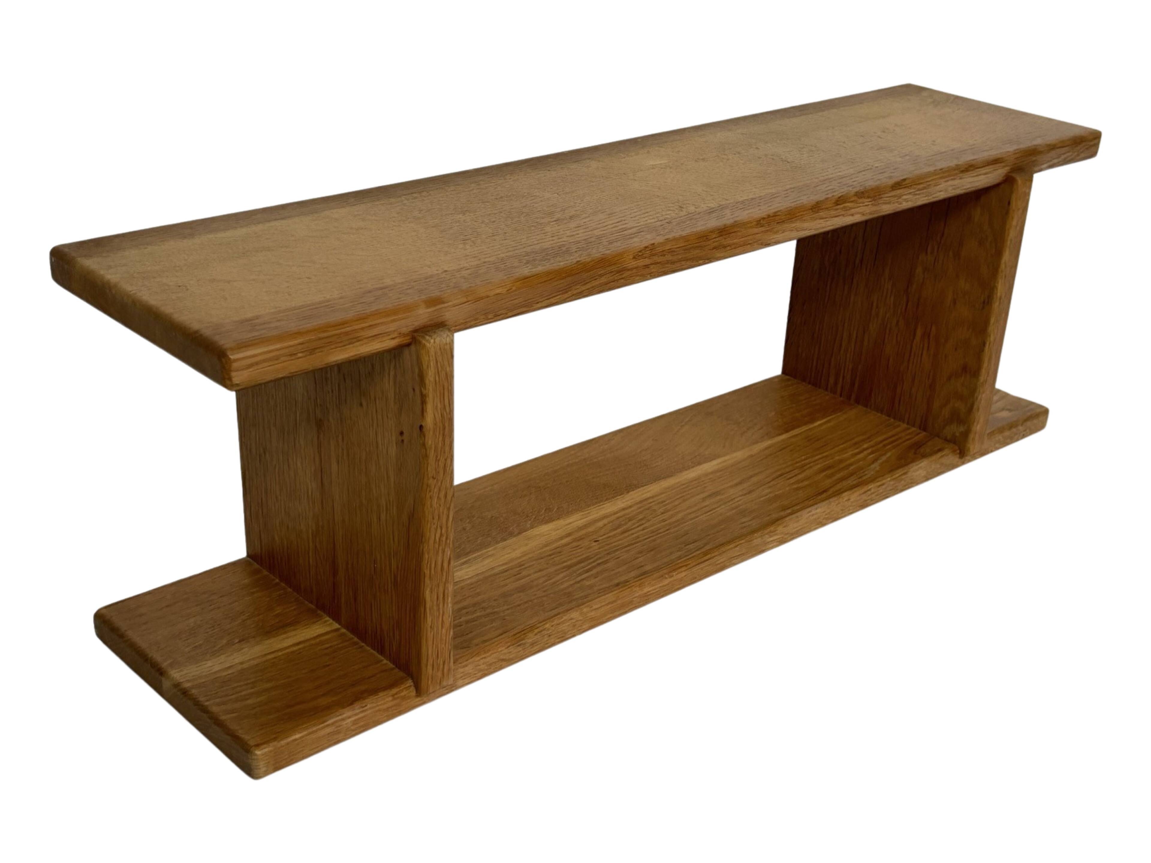 Vintage oak wall / book shelf 1970s wood minimalist design
