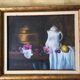 "still life with white pitcher" original acrylic on canvas