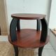 Table de salon ronde années 50 noir et bois