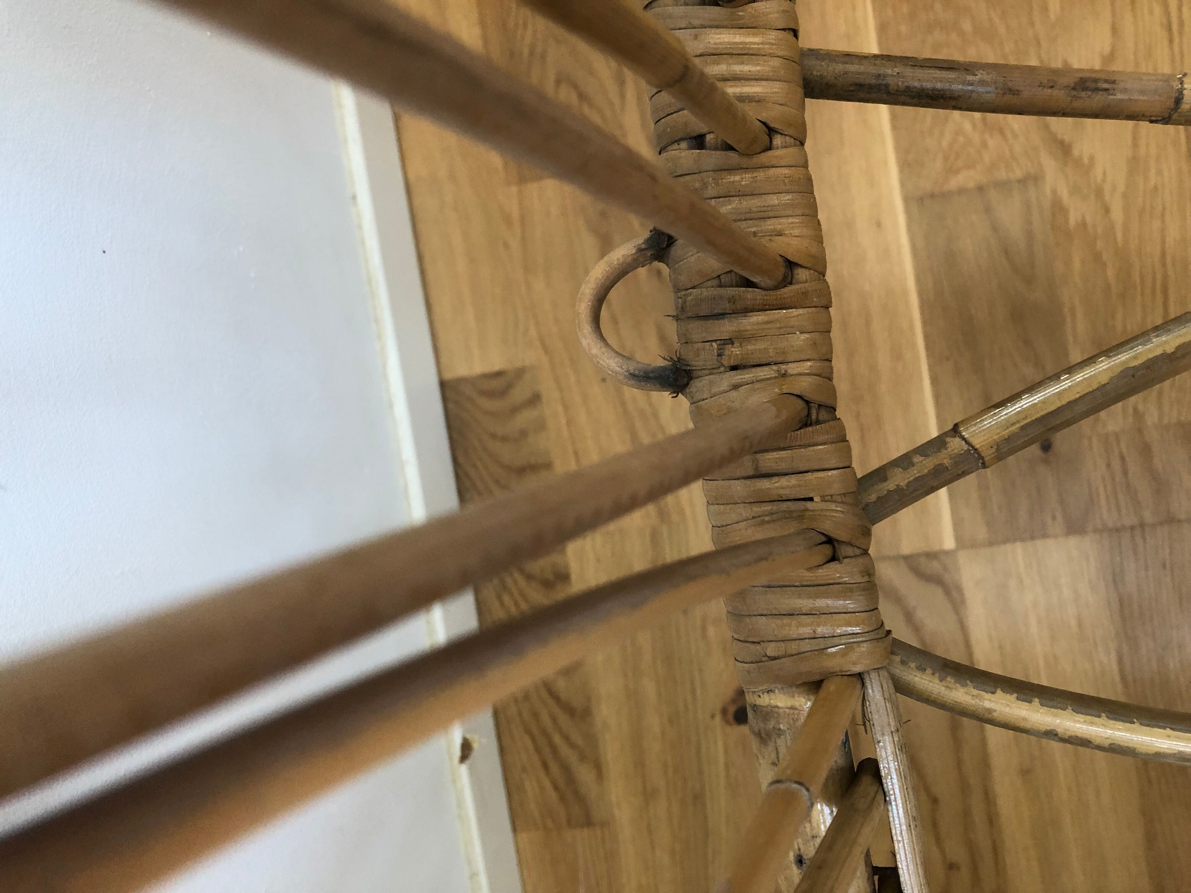 Vintage rattan cradle