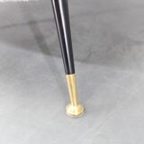 Paire de fauteuils bouclés italiens du milieu du siècle, pieds en fer et laiton, années 1950