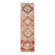 Tapis Couloir Vintage Turc, Rouge, Marron Fané & Crème Géométrique, 85x300