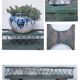 Vintage patinated wood and metal planter