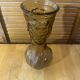 Ancient empoli vase moulded glass orange amber vine decor vintage #e558