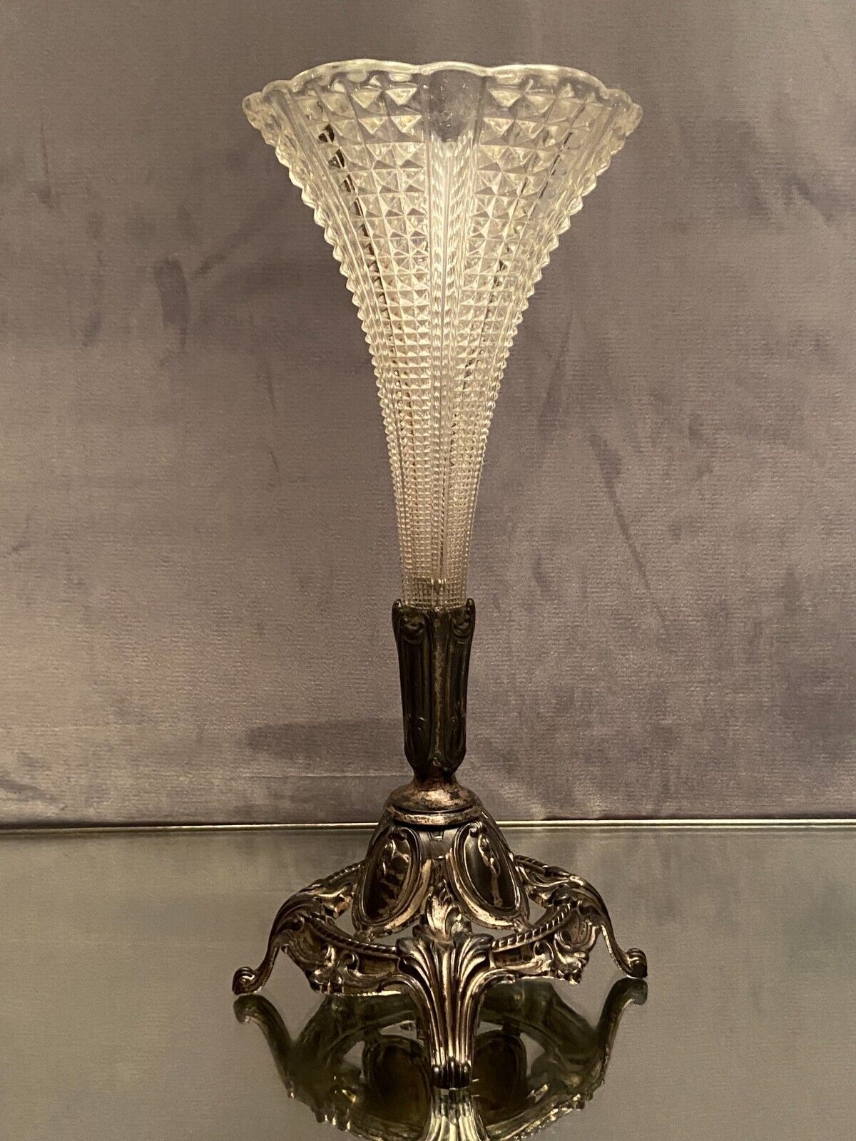 Vase bouquet cone cut crystal Baccarat Saint Louis late nineteenth early twentieth