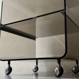 Smoked plexiglass side table by m. dumas for roche bobois, design 1970