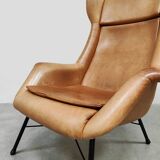 Vintage Czech Republic design wingback armchair Miroslav Navratil