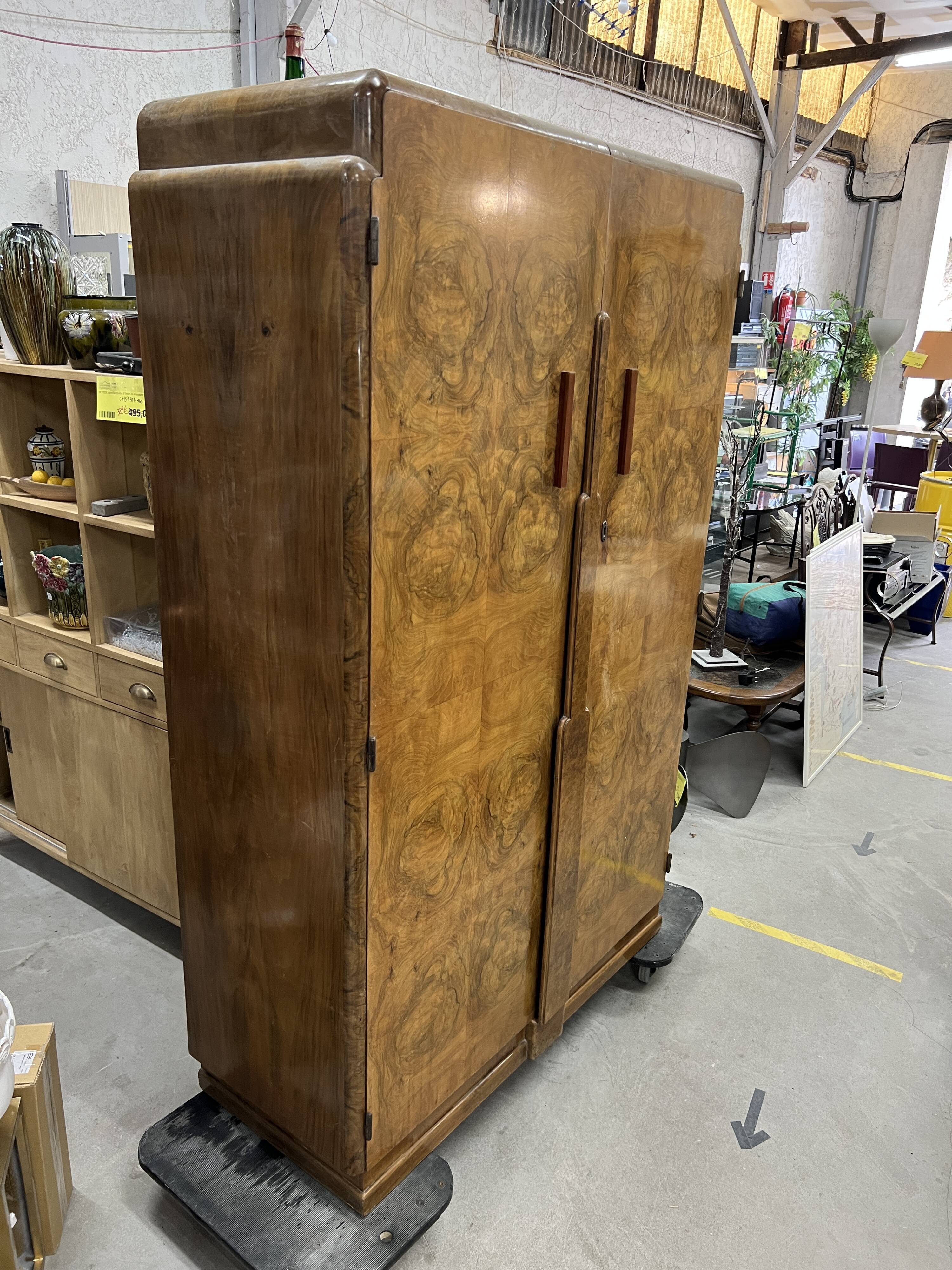 Vintage art deco English wardrobe