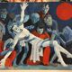 Oil on panel: modernist religious painting signed Pascal