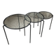 50s metal and glass nesting coffee tables