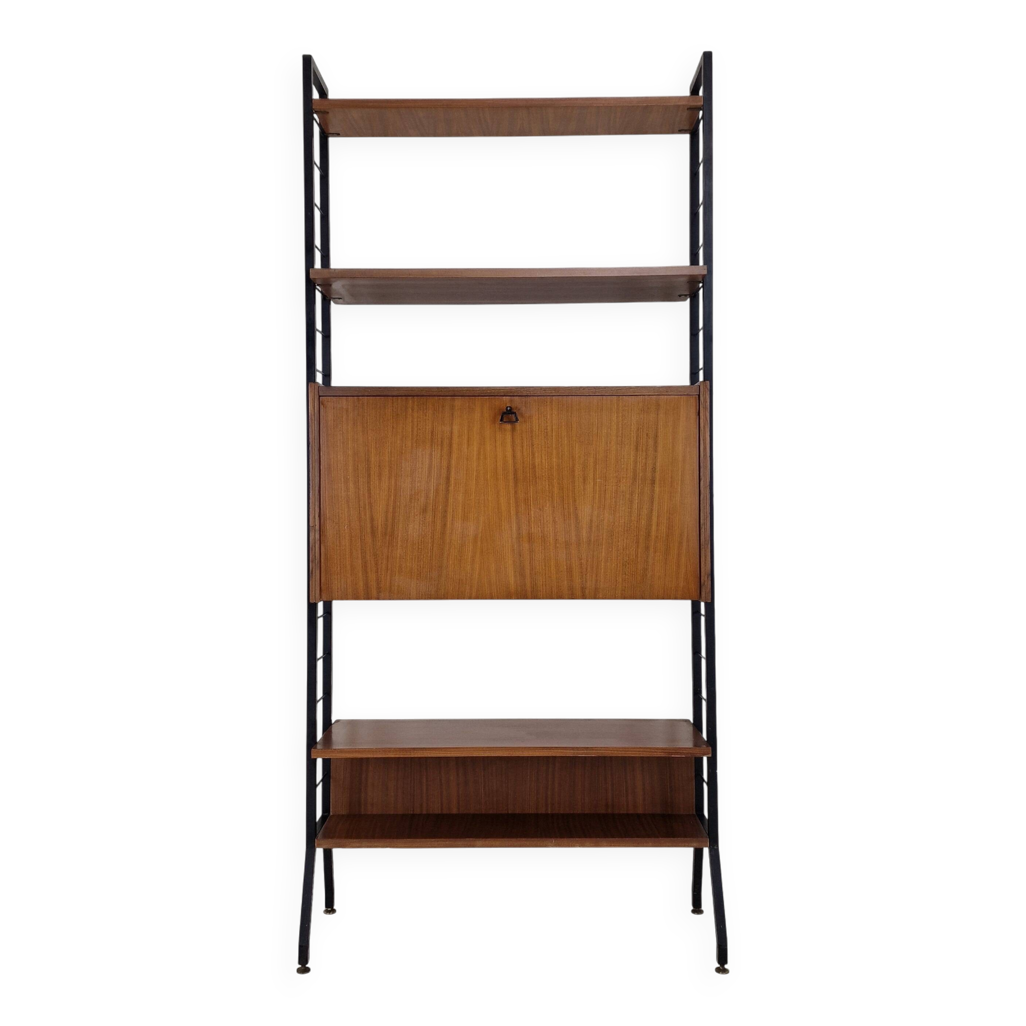 Italian Free Standing Teak Shelving Unit, 1950's