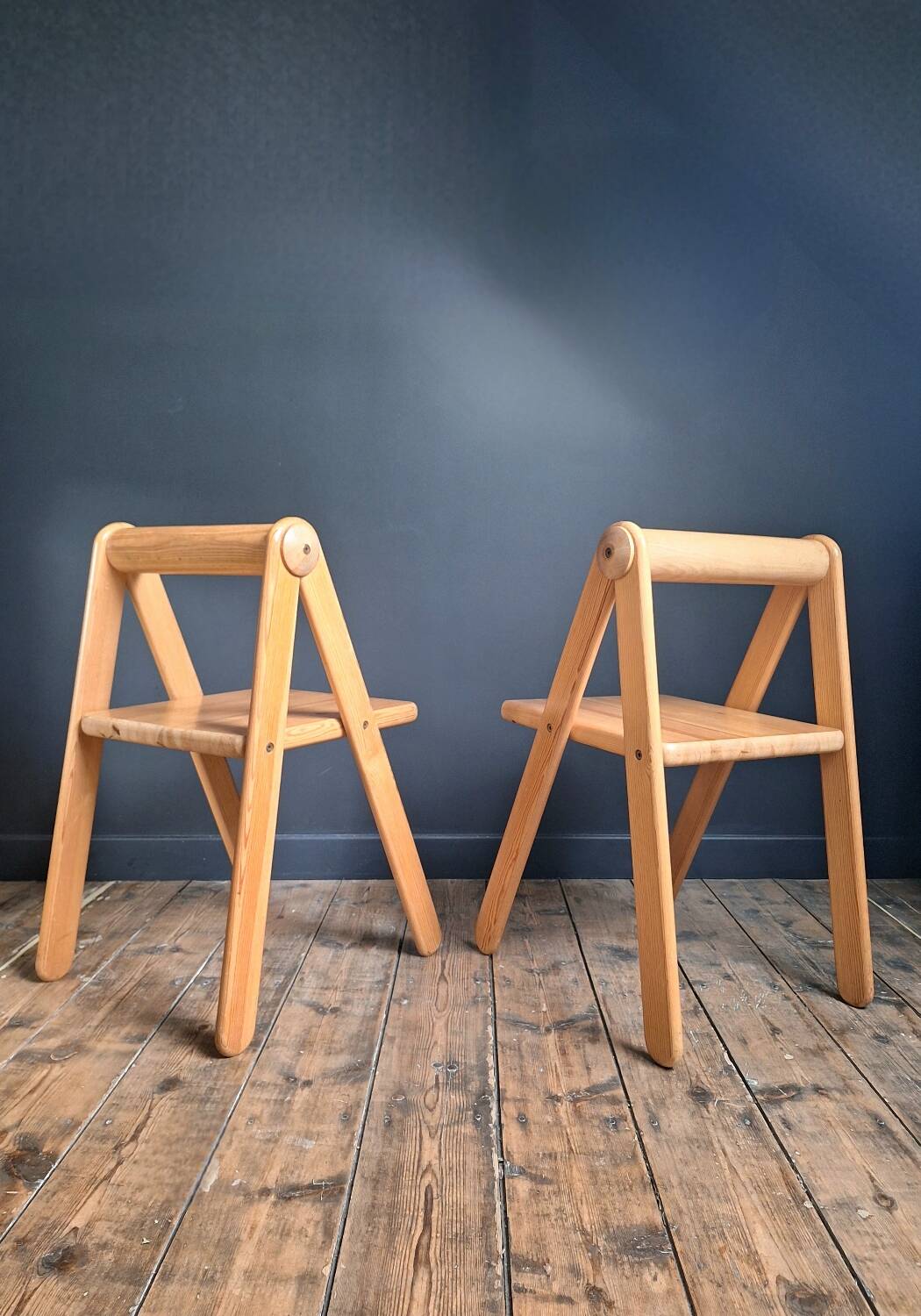 Pair of Pierre Grosjean chairs, vintage seating furniture