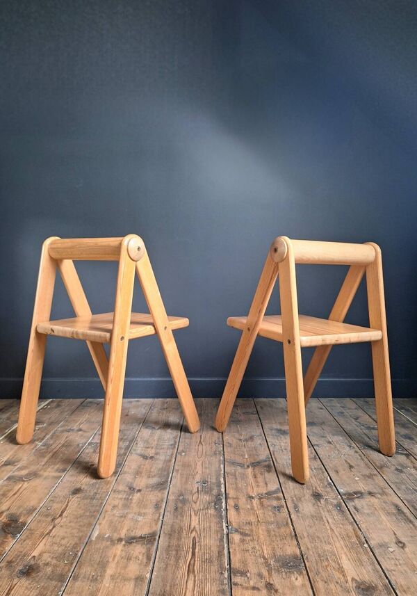 Paire de chaises Pierre Grosjean, meubles sièges vintage