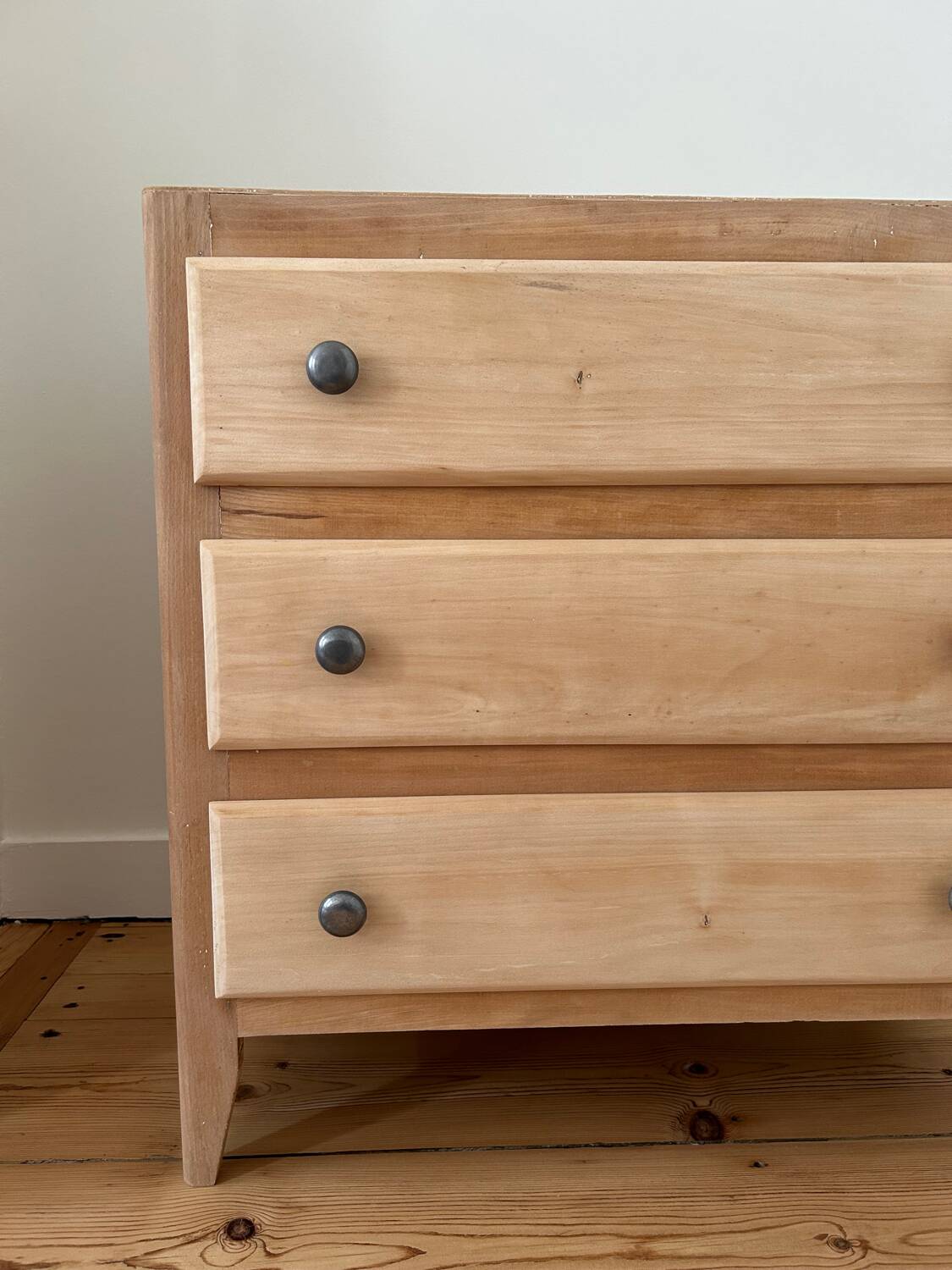 Vintage raw wood chest of drawers