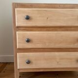 Vintage raw wood chest of drawers