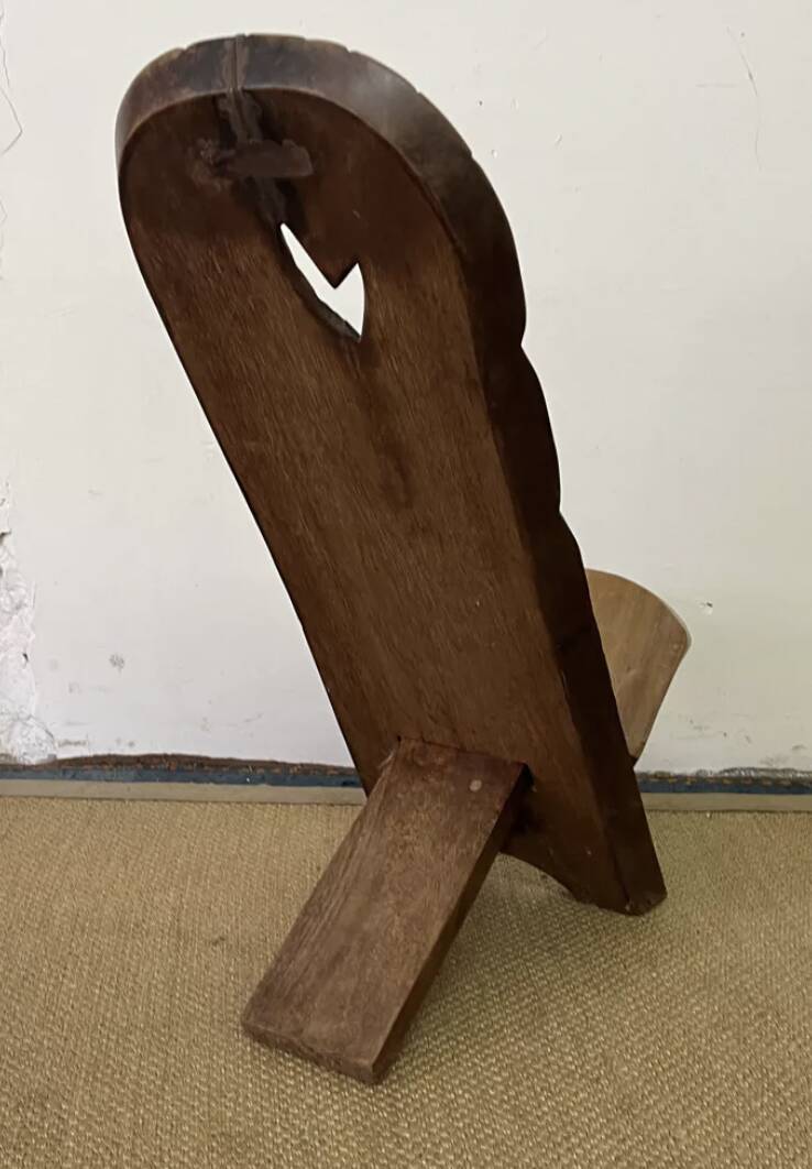 African carved wooden palaver chair