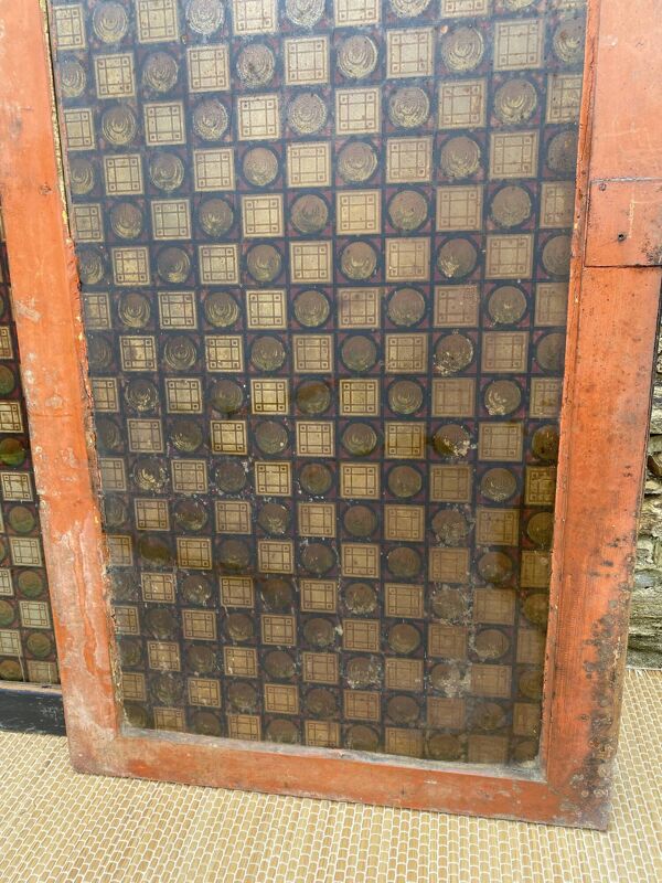 Portes de placard double en bois et verre