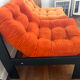 2 fauteuils en velours orange Vintage année 1974