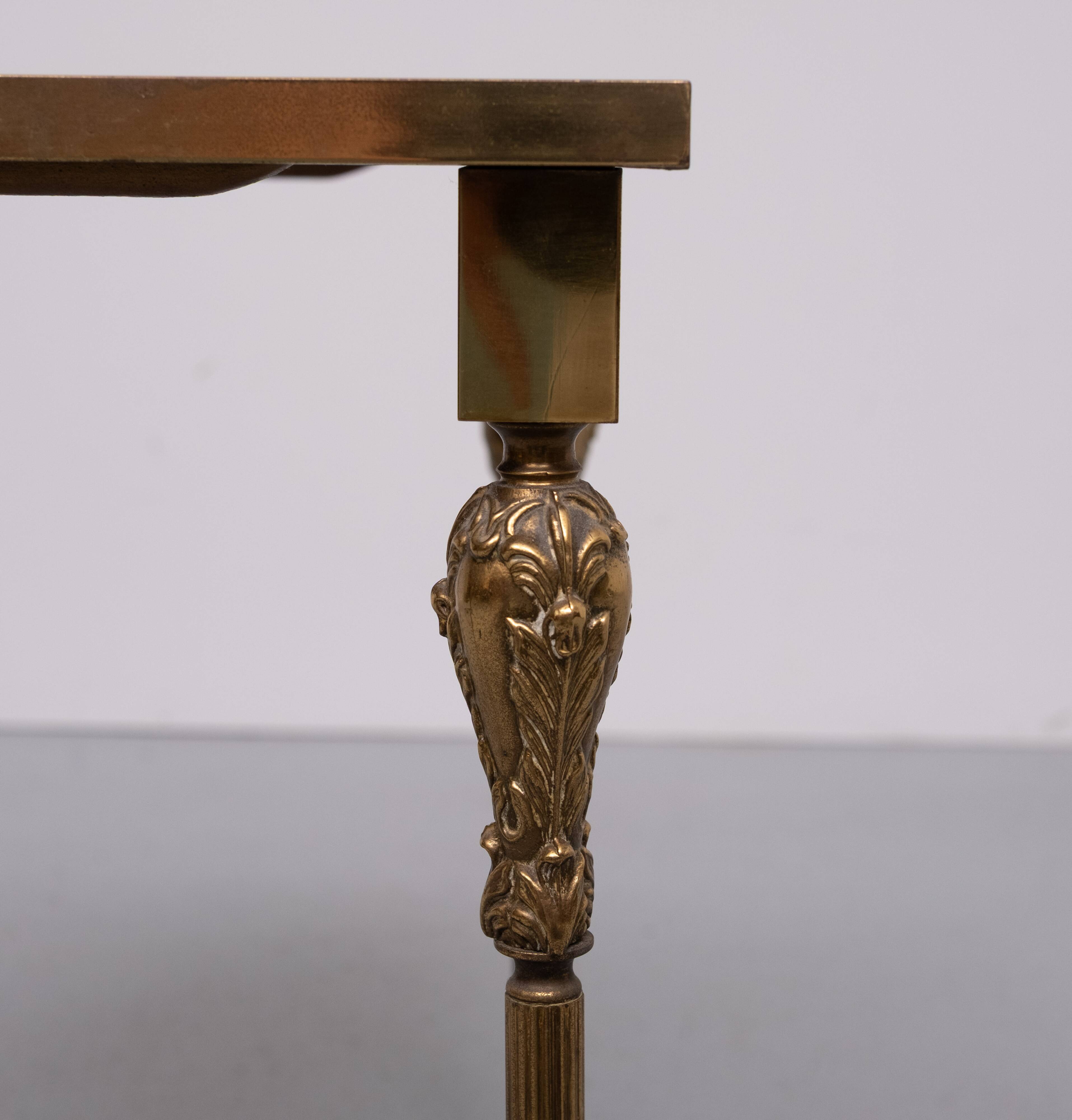 Hollywood Regency Brass side table Maison Jansen 1970s