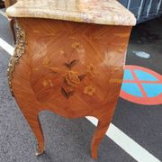 Commode ancien Louis XV marqueterie plateau marbre