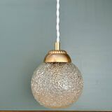 Vintage globe pendant light in molded glass