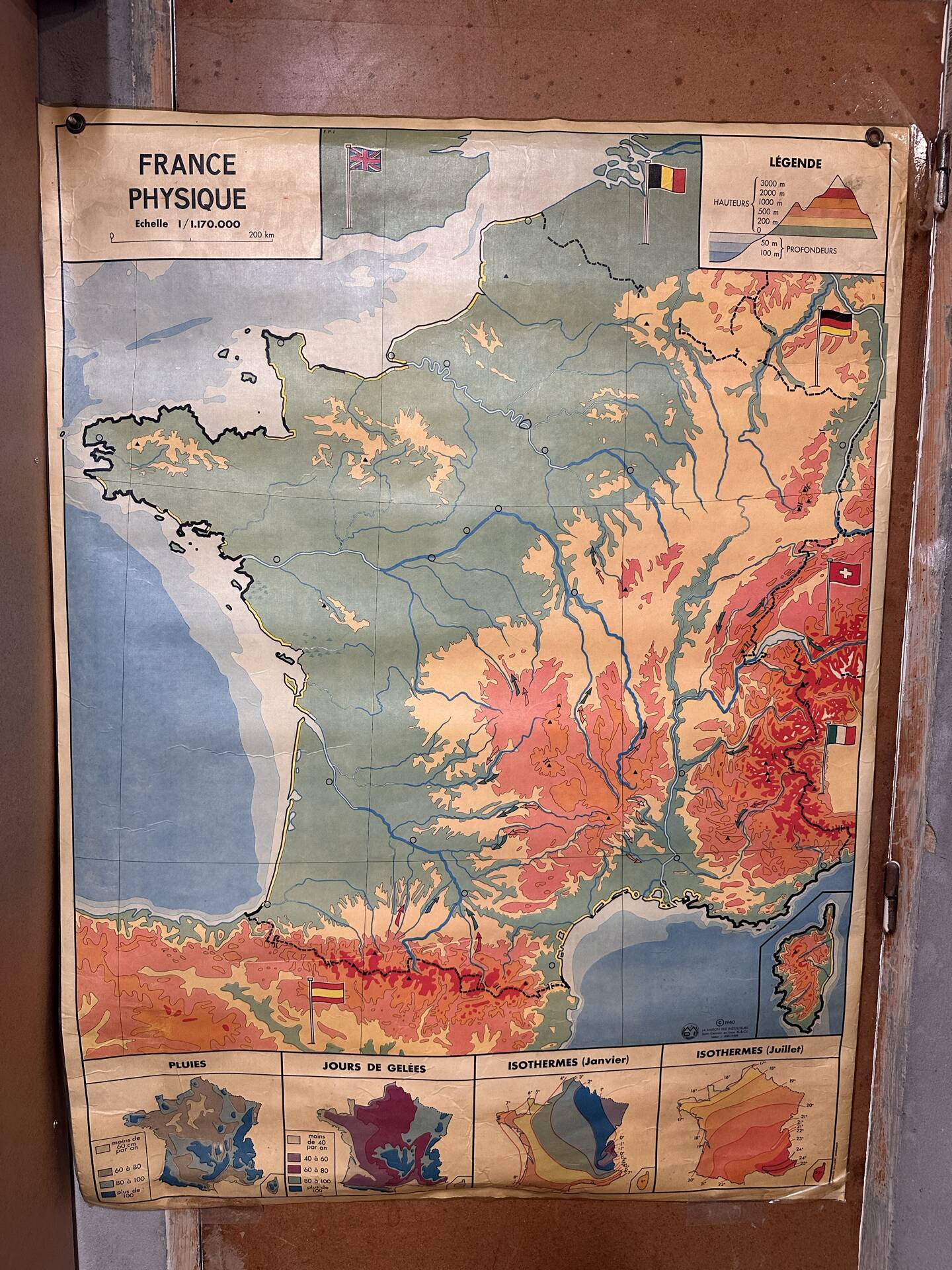 Grande carte d’école vintage