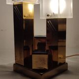 Lámpara de mesa de metal. Italia,1970s.