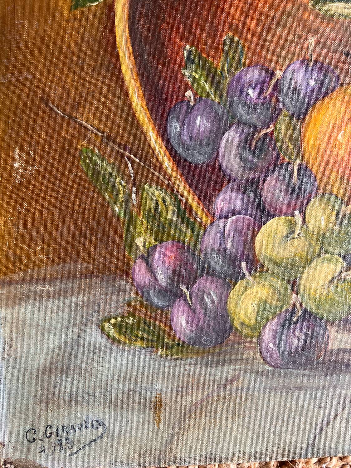 Still life plums fruits