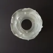 Vintage French Art Deco Frosted Satin Glass Rose Petal Flower Lamp Shade