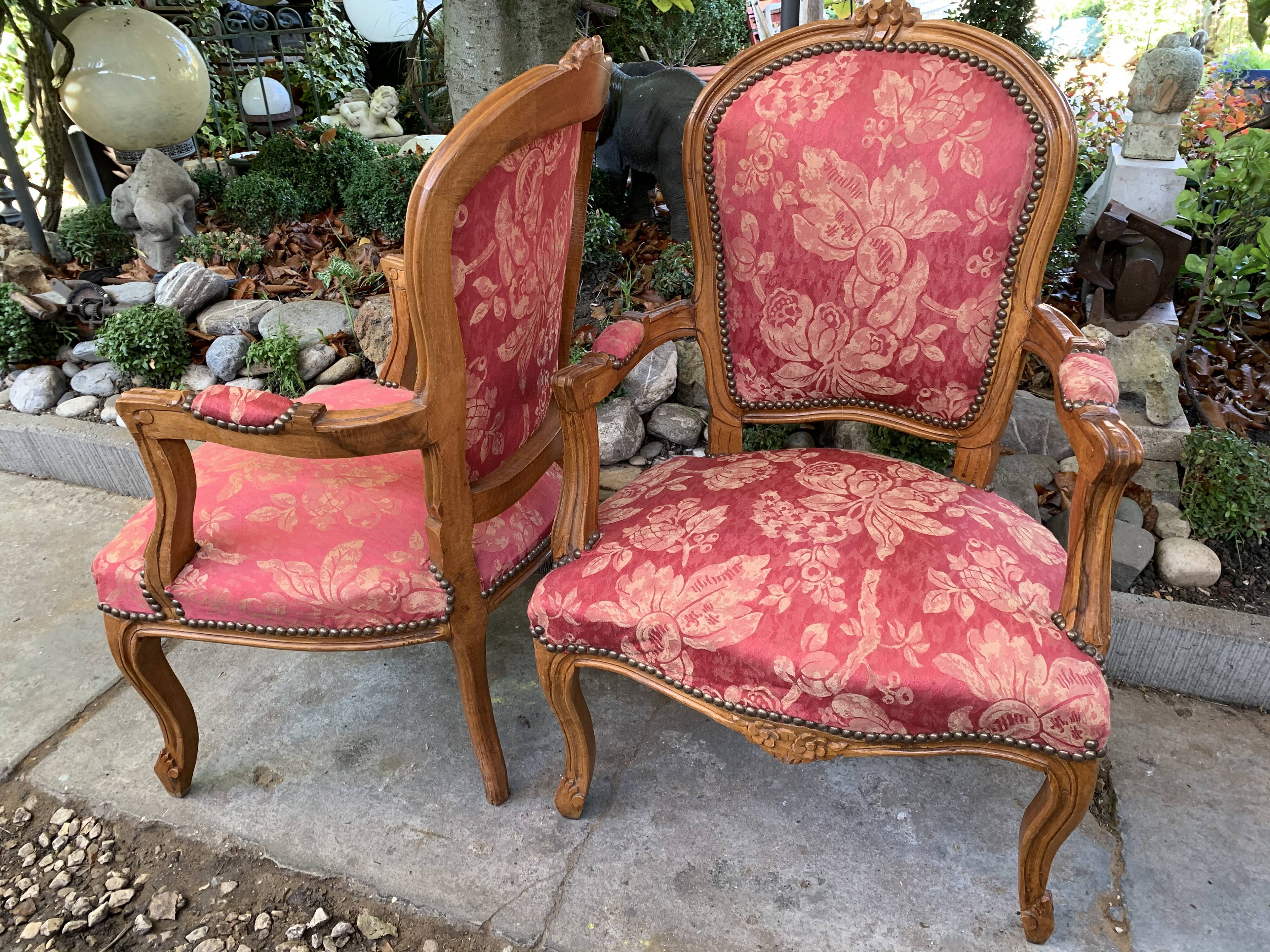 Pair of pink armchairs