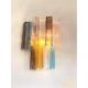Paire d'appliques murales en verre de Murano multicolore « quadrillé » du 21e siècle