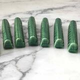 12 porte-couteaux en barbotine verte