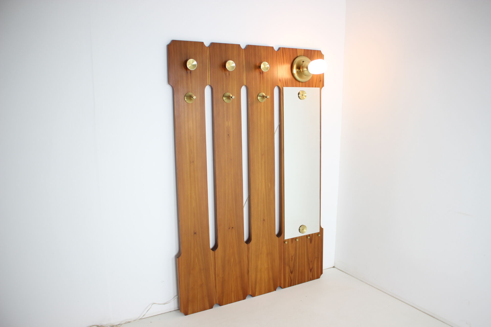 Wall coat rack with lighting Czechoslovakia 1960s