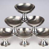 Set of 6 Alfra Alessi ice cream cups in 10/18 stainless steel