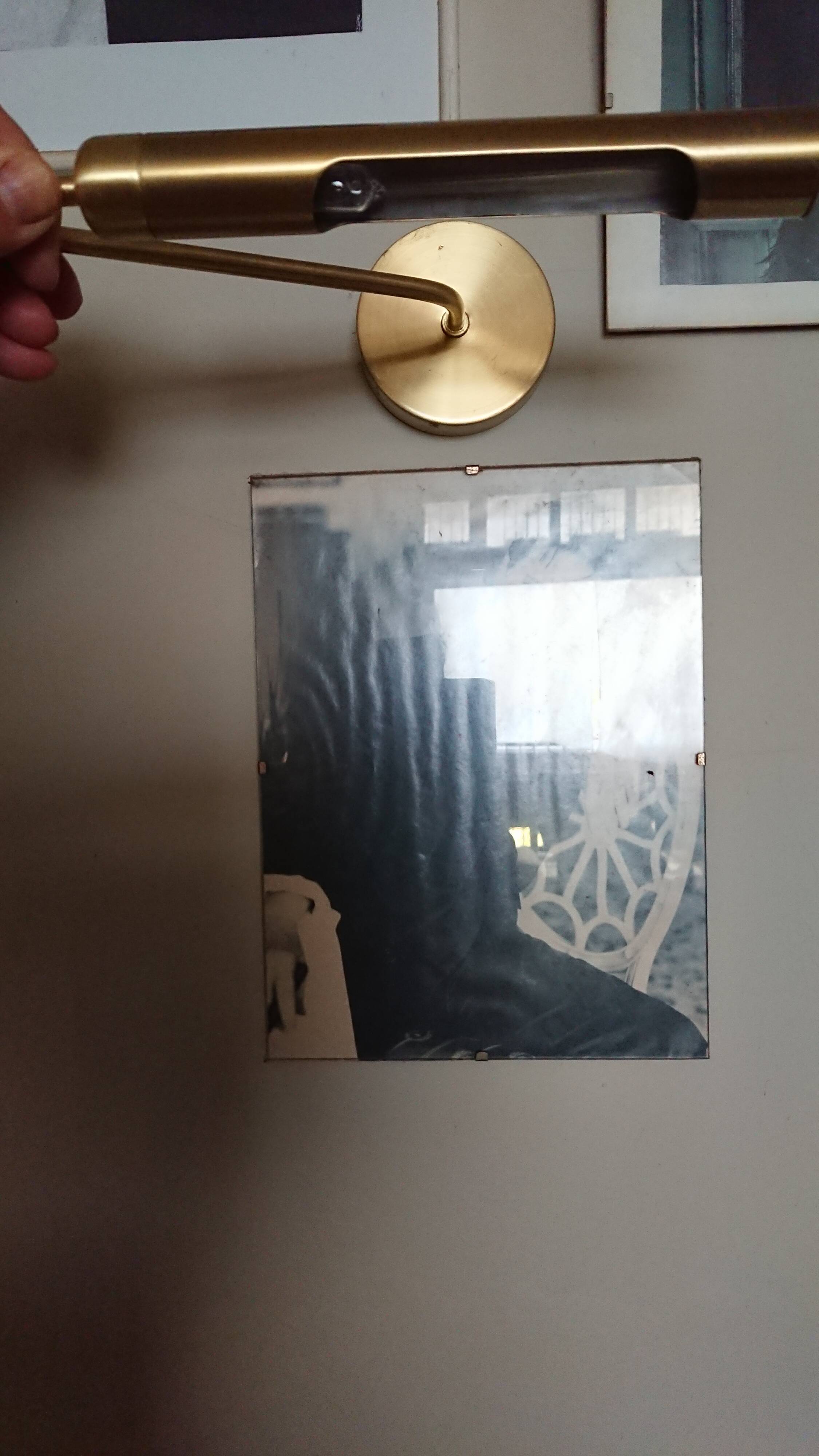 Copper wall lamp for artwork