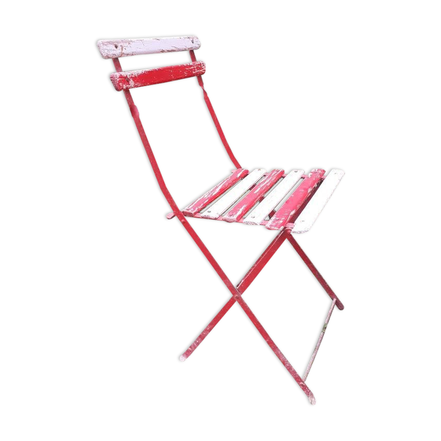 Wooden garden chair metal structure