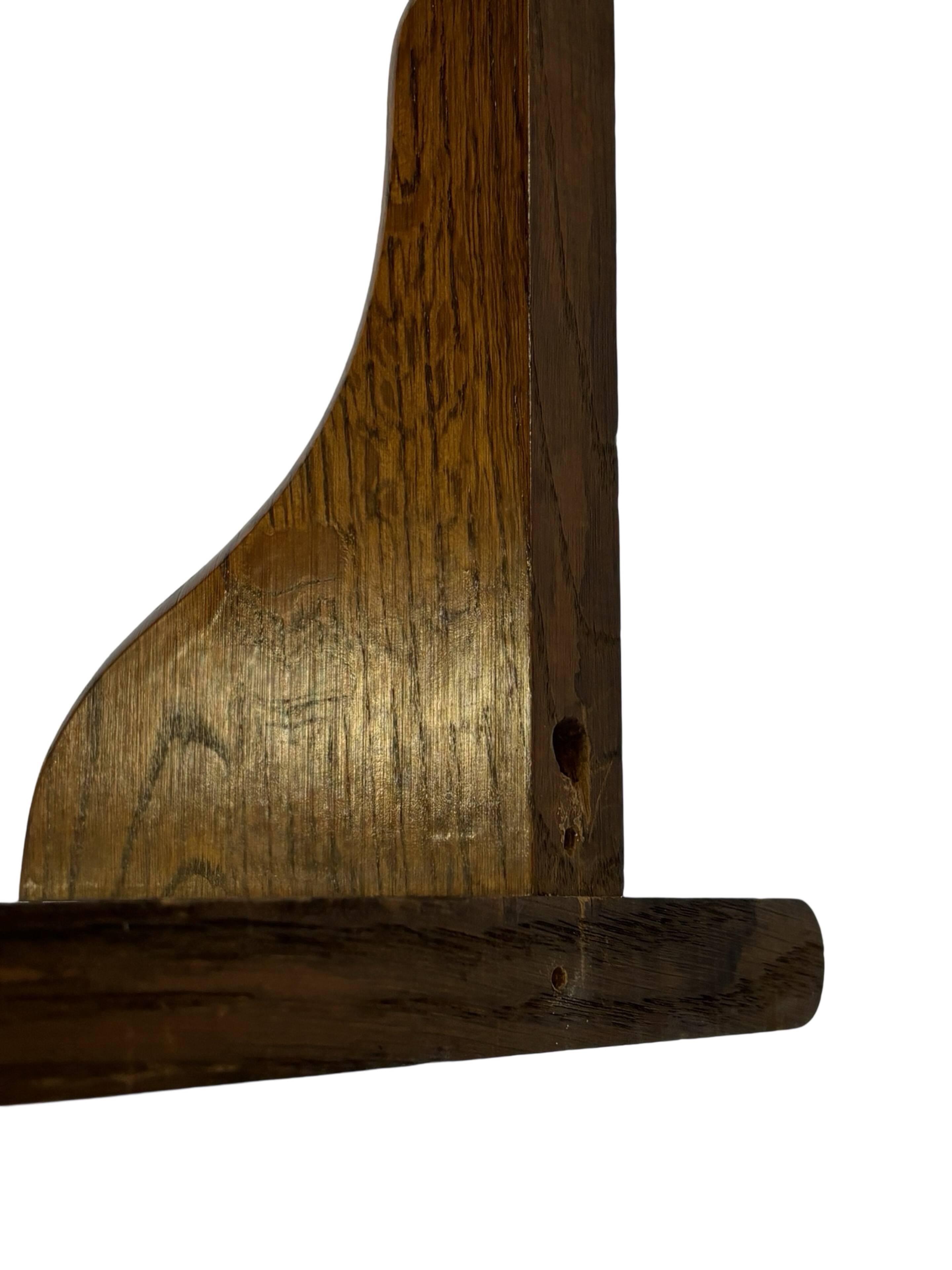 Vintage wall shell rack 1970s wood minimalist design