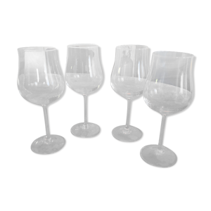 4 verres à pied en cristal