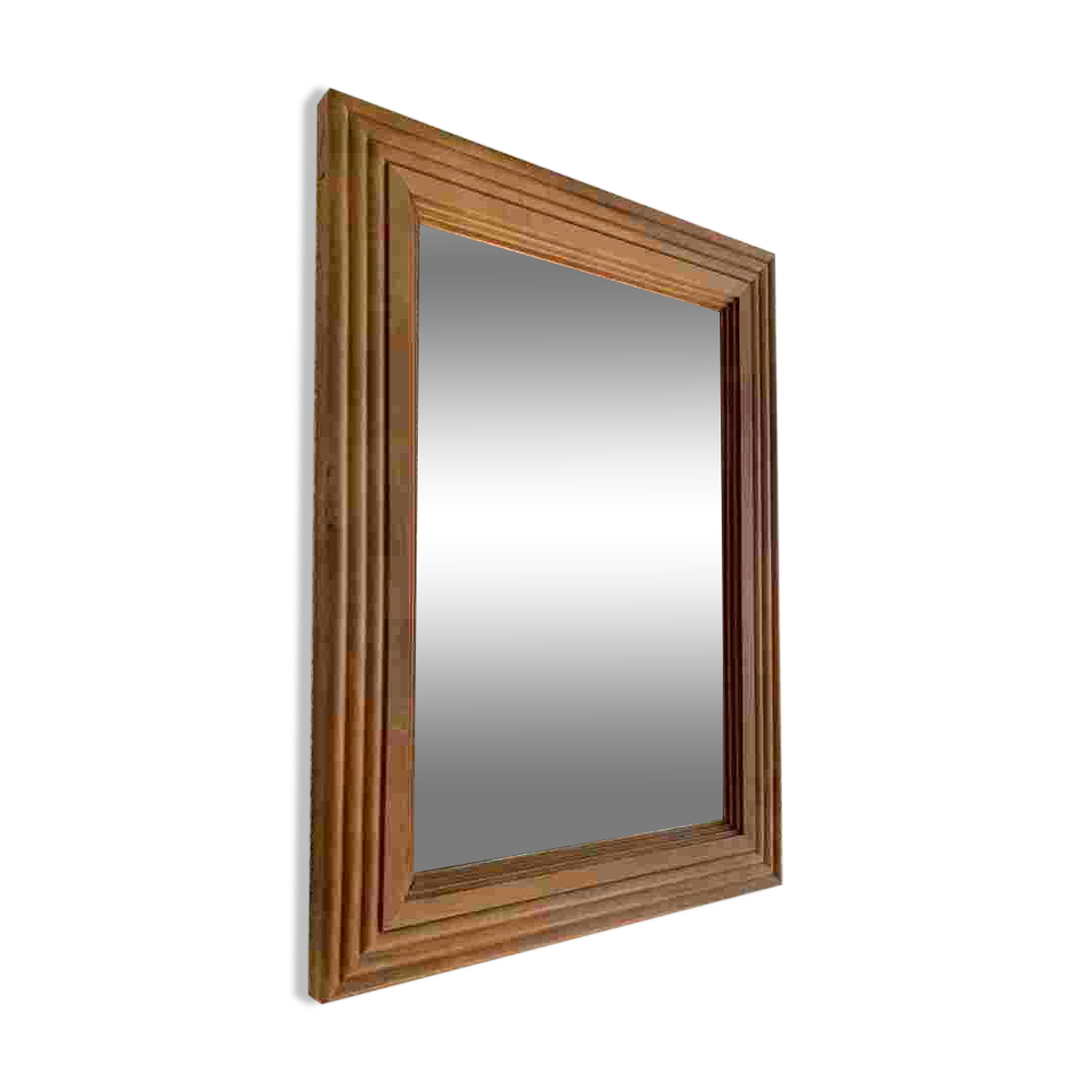 Antique mirror with solid wood frame